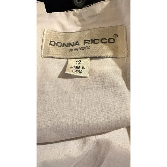 NWT Donna‎ Ricco New York Black White Floral Pattern Sleeveless Dress Sz 12 - Picture 4 of 7